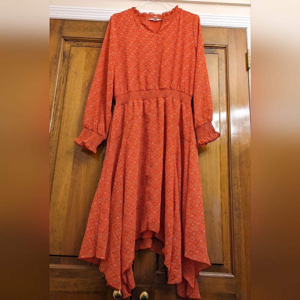 Women's red printed dress